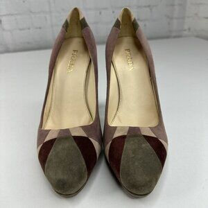 Prada Women's Lampone Grafite Calzature Donna Camoscio Grafic Pumps EU 37.5/US 7